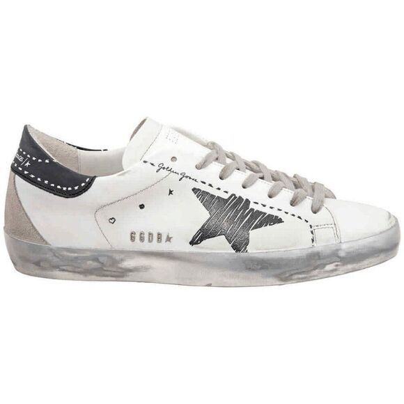 Golden Goose G448 Men\'s White Lace Up Low Top Flat Sneaker Shoes Size 42 main image 10